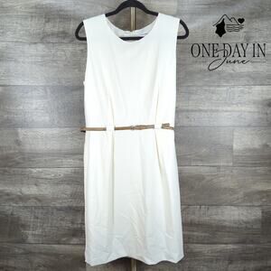 Calvin Klein Sleeveless Belted Midi Dress Size 16